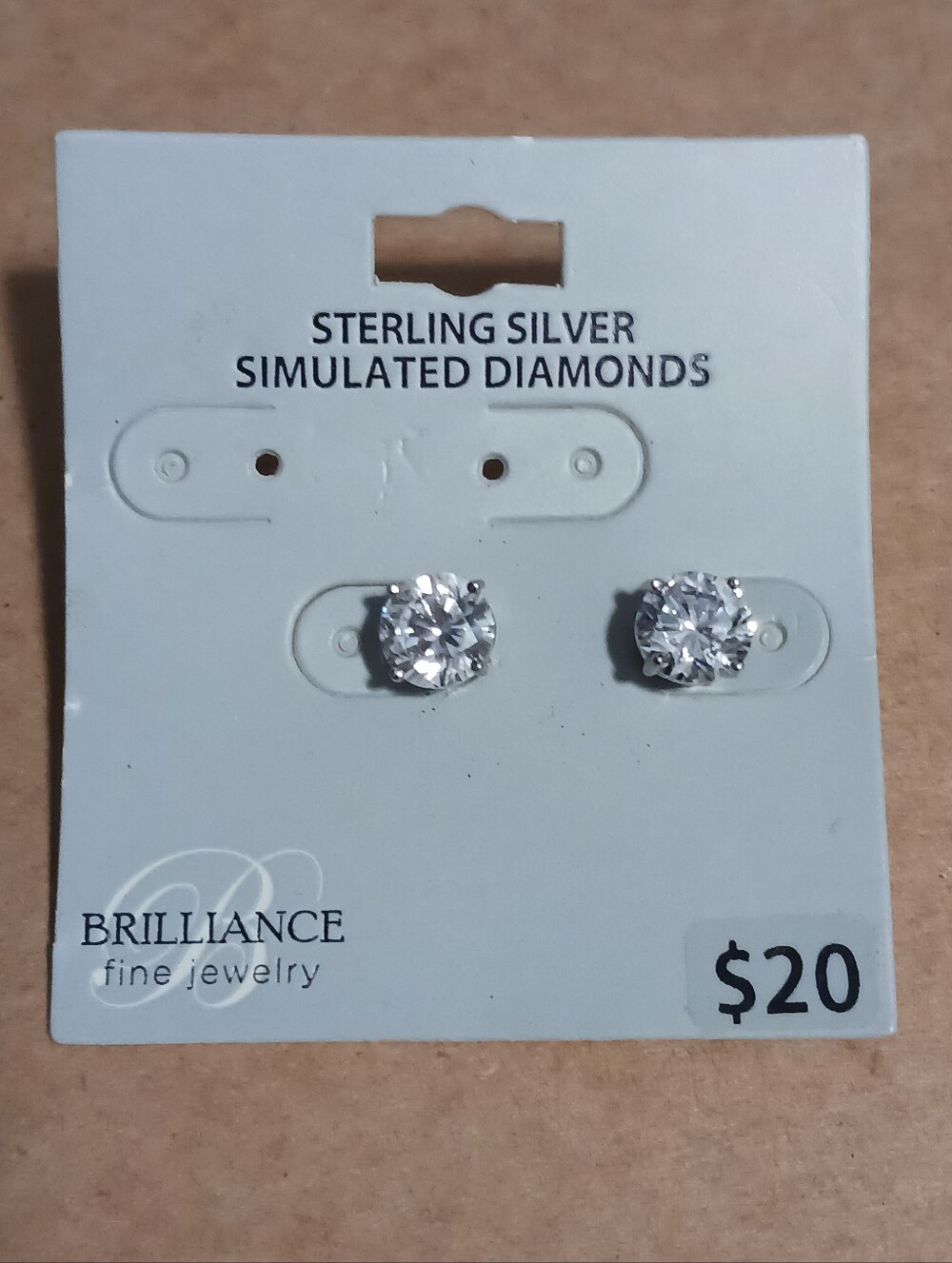 Brilliance Fine Jewelry Sterling Silver Simulated Diamonds Round Earrings
